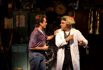 Olly Dobson as Marty McFly & Roger Bart as Doc Brown in Back to the Future the Musical - Sean Ebsworth Barnes