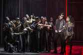 LtoR the ensemble, Sam Ferriday as Robert Camilletti & Debbie Kurup as Star in The Cher Show - Pamela Raith