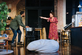 2 22_Apollo Theatre_Clifford Samuel as Sam and Jaime Winstone as Jenny - Helen Murray